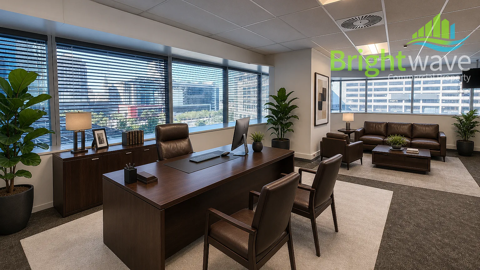 Open plan office area at The Towers