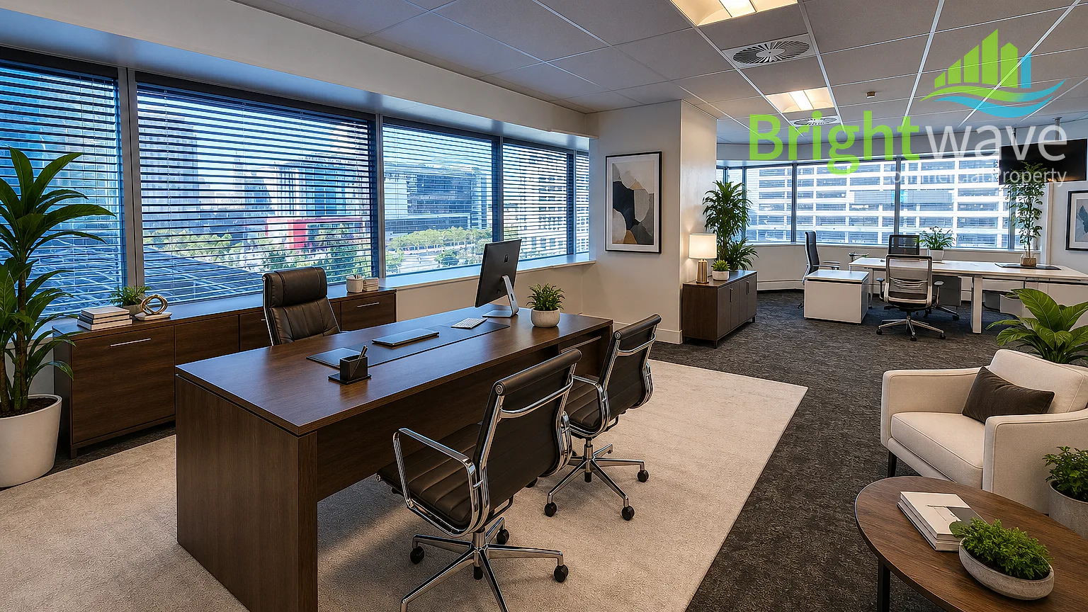 Open plan office area at The Towers