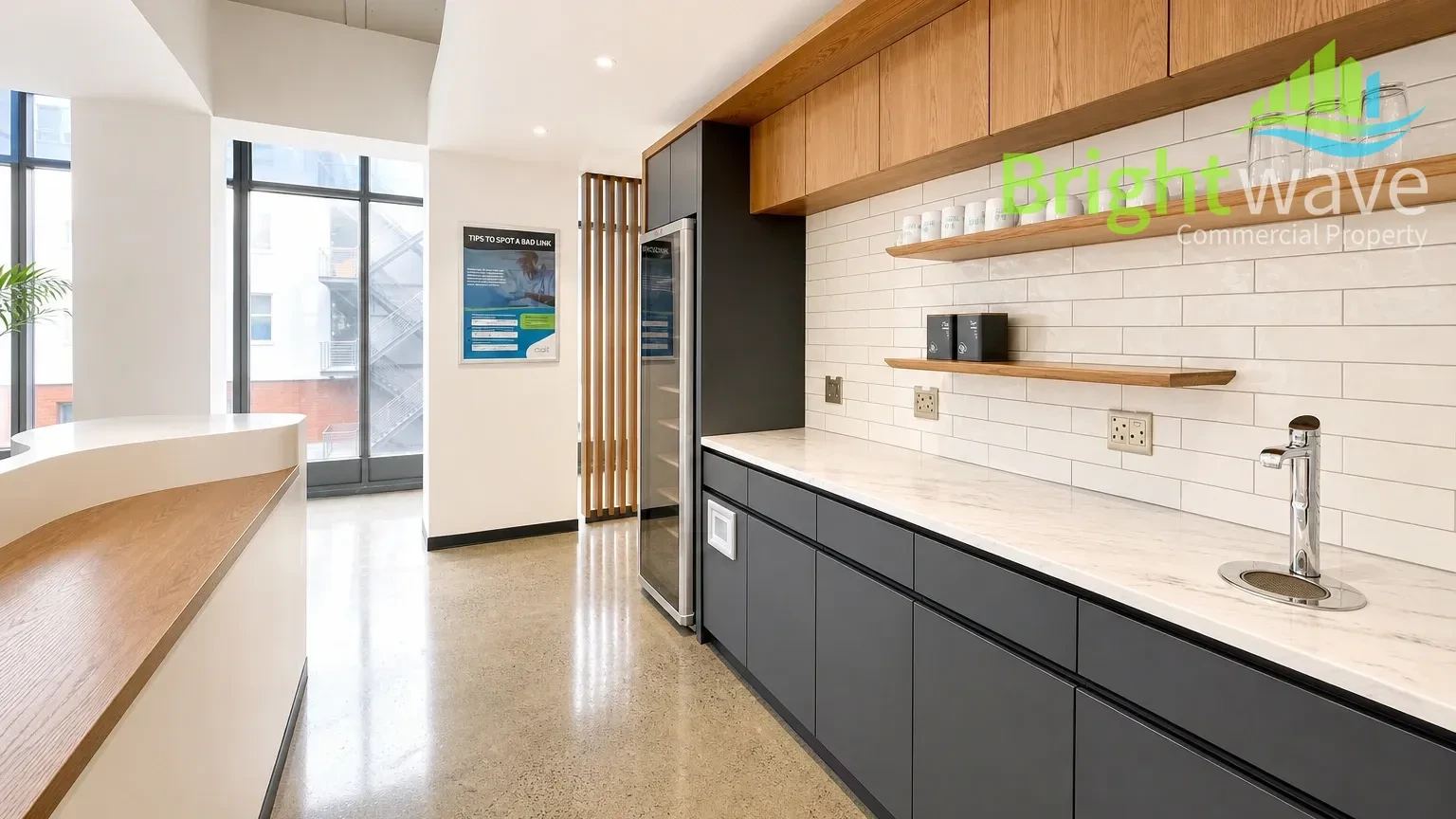 Open plan office area at The District