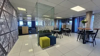 Open plan office area at Manhattan Plaza