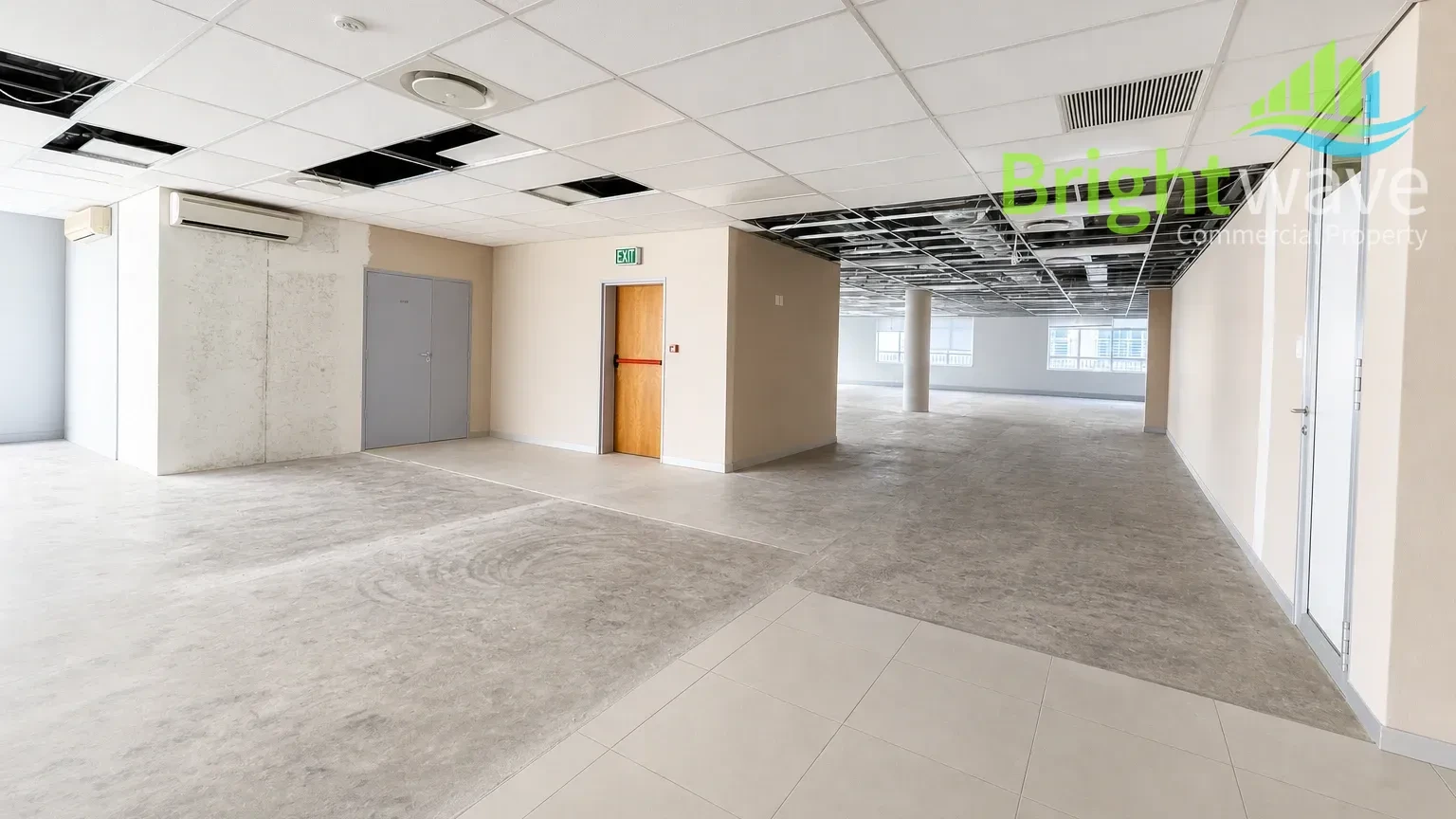 Open plan office area at Grove Exchange
