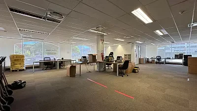 Open plan office area at 200 on Main Road