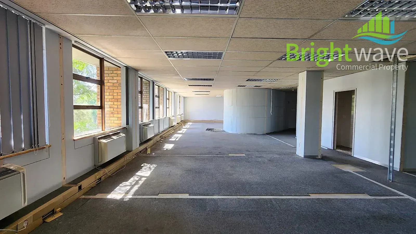Open plan office area at Louwville Place