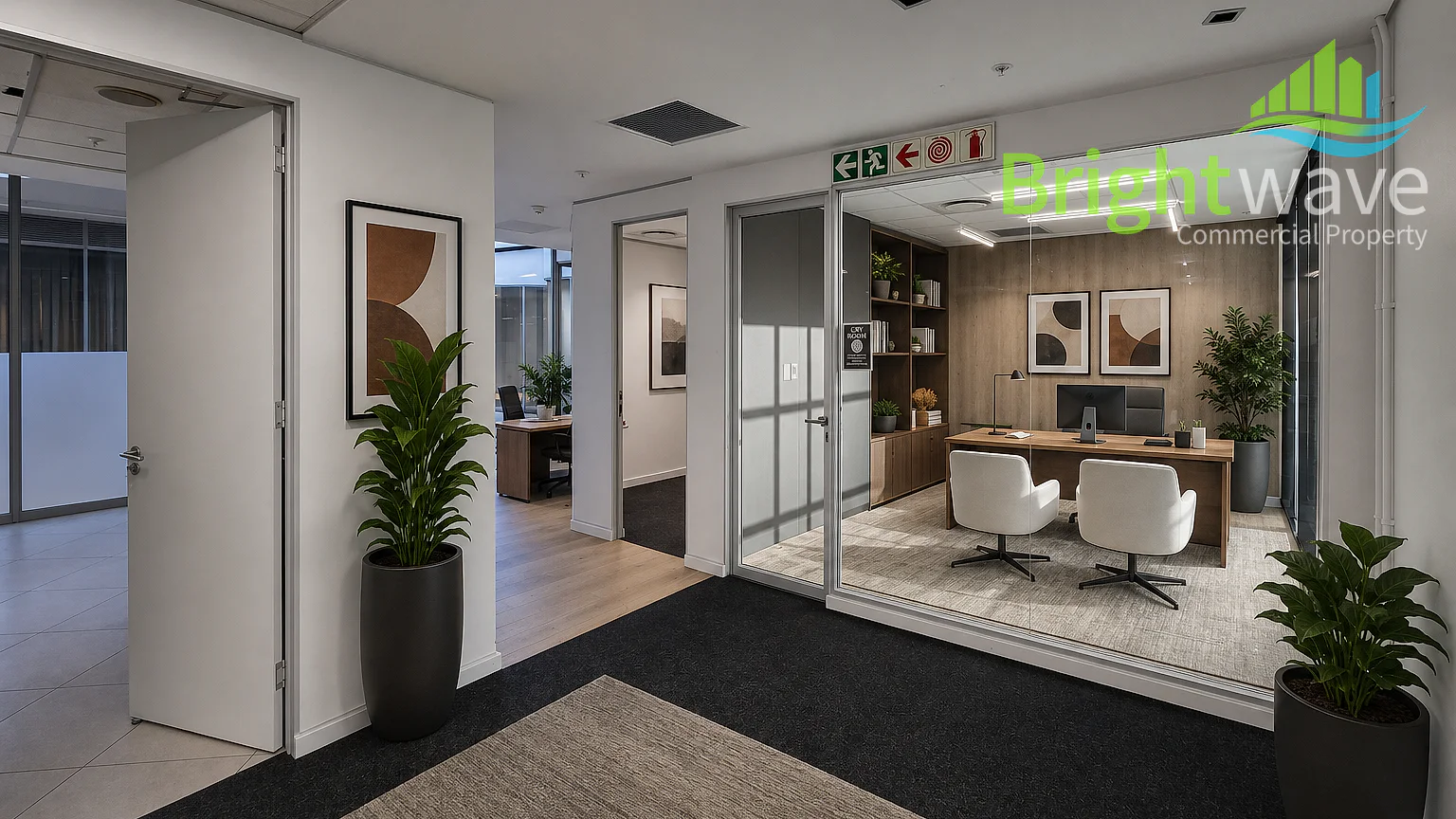 Open plan office area at 19 Dock Rd, Merchant House, V&A Waterfront