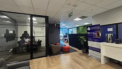 Open plan office area at 4 Bree Street, Portside Tower, Cape Town CBD