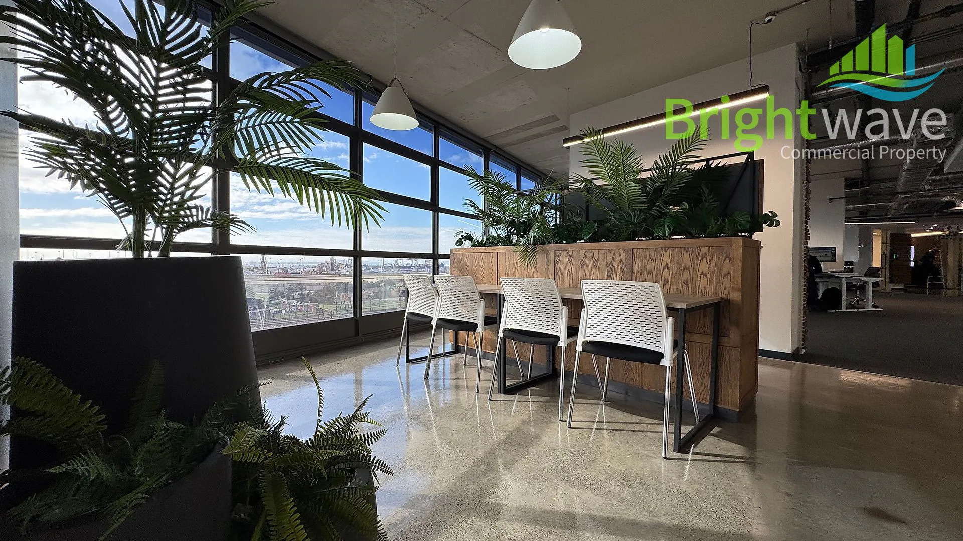Open plan office area at The District