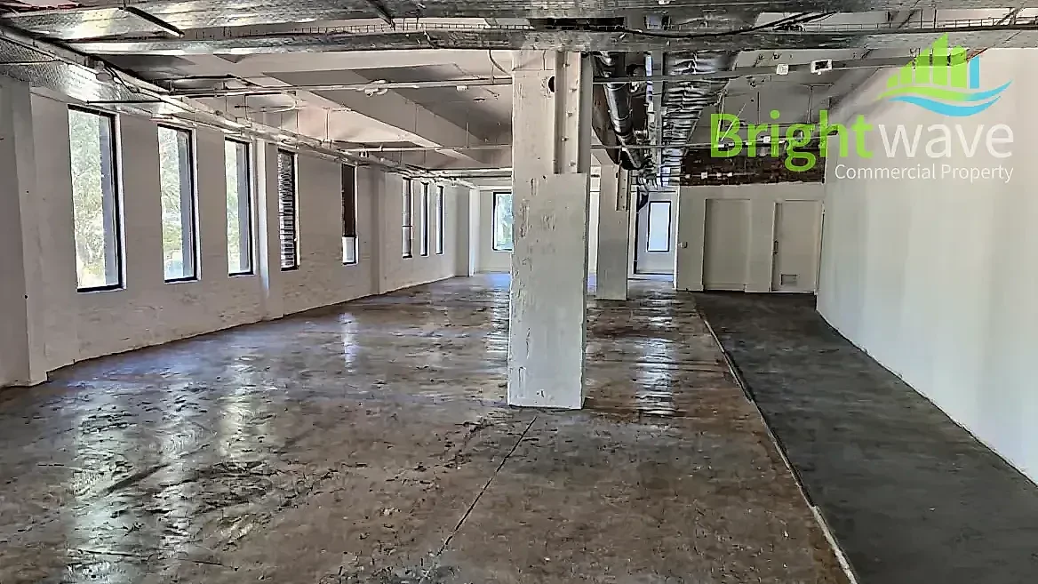 Open plan office area at Tramways Building