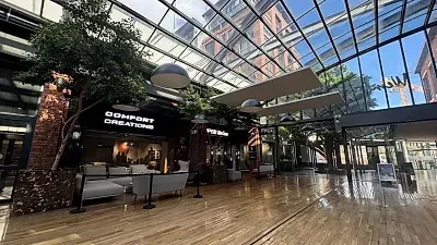 Open plan retail area at Wembley Square