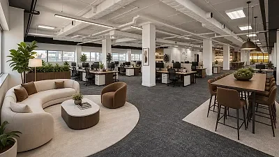 Open plan office area at 14 Long