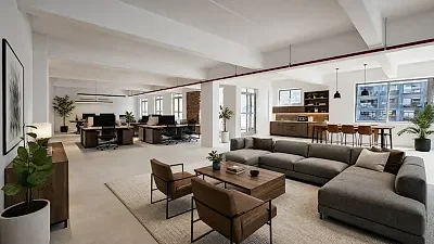 Open plan office area at 62 Roeland