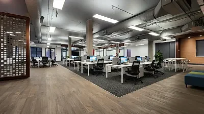 Office layout at The Unknown, Century City