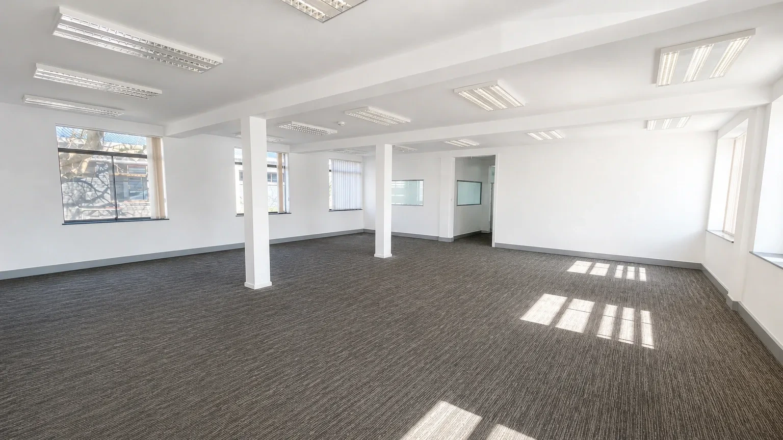 Open plan office area at CRYSTAL BUSINESS PARK