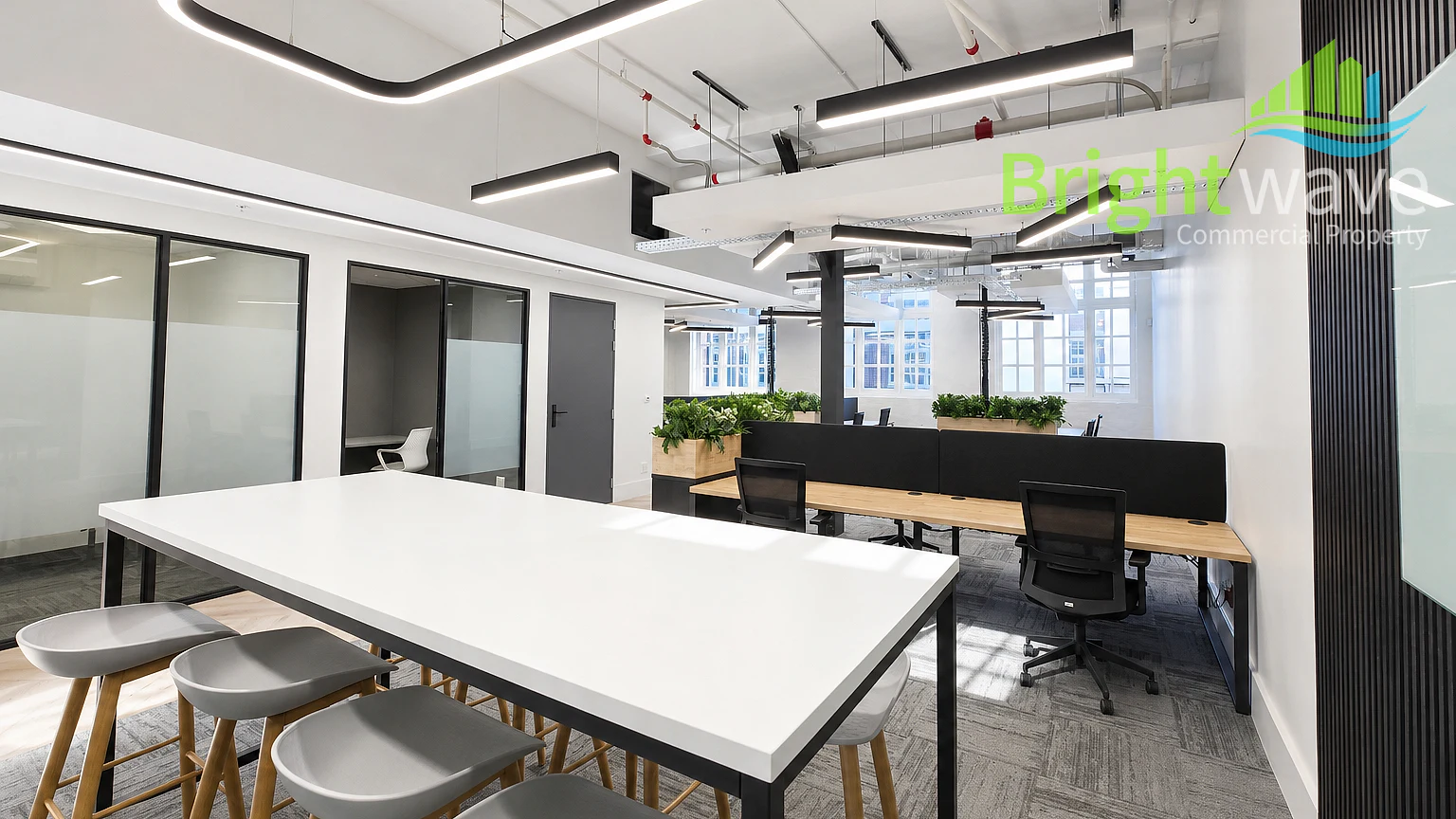 Open plan office area at Longkloof Studios