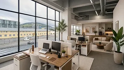 Open plan office area at Cruise Terminal