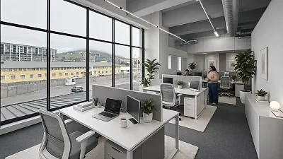 Open plan office area at Cruise Terminal