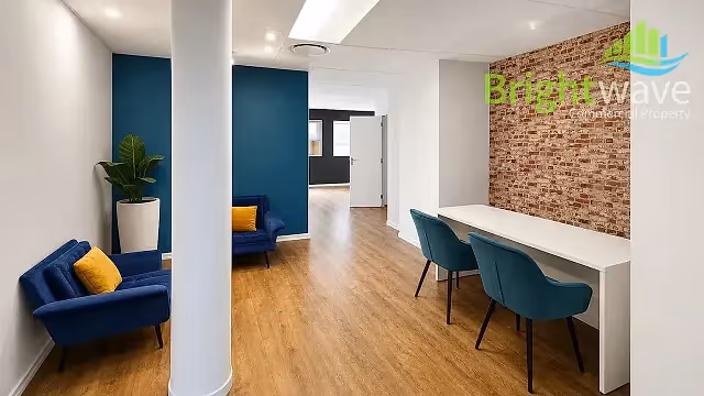 250 m2 office to let at Vision House in Table View, reception interior.