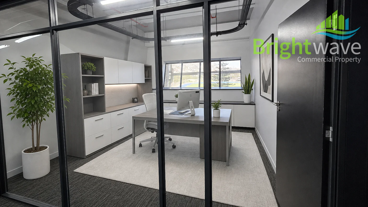 Open plan office area at The Green Point Stadium