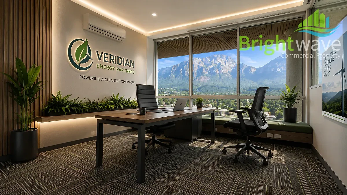Open plan office area at Sunclare Building