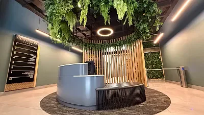 Interior of retail space at MontClare Place