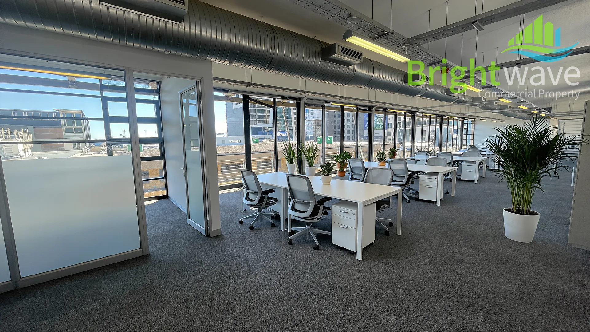 Open plan office area at Louis Gradner Building