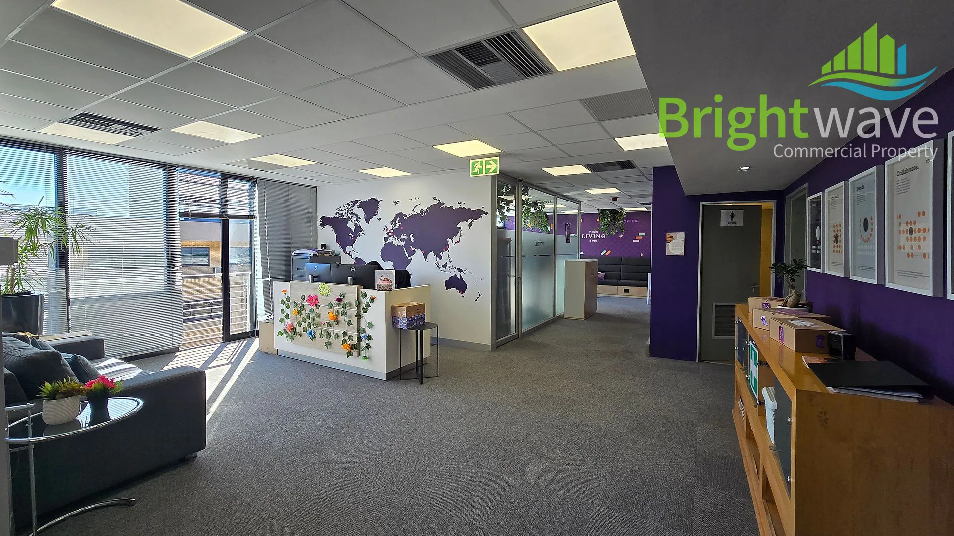 Open plan office area at Louis Gradner Building