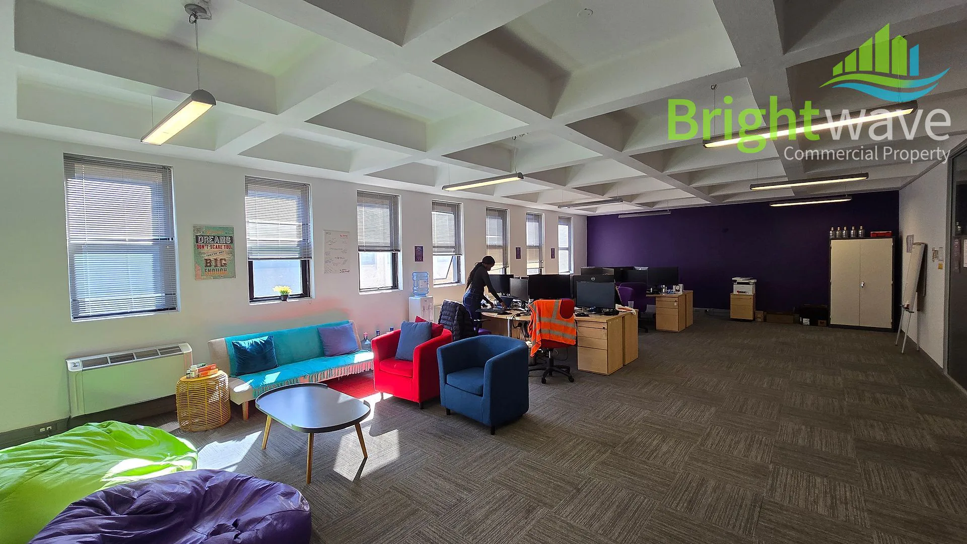 Open plan office area at Louis Gradner Building