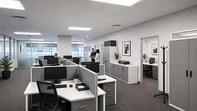 Open plan office area at 5 Saint Georges Mall