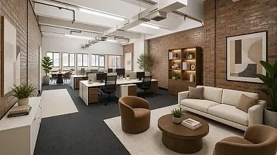 Open plan office area at Manhattan Place