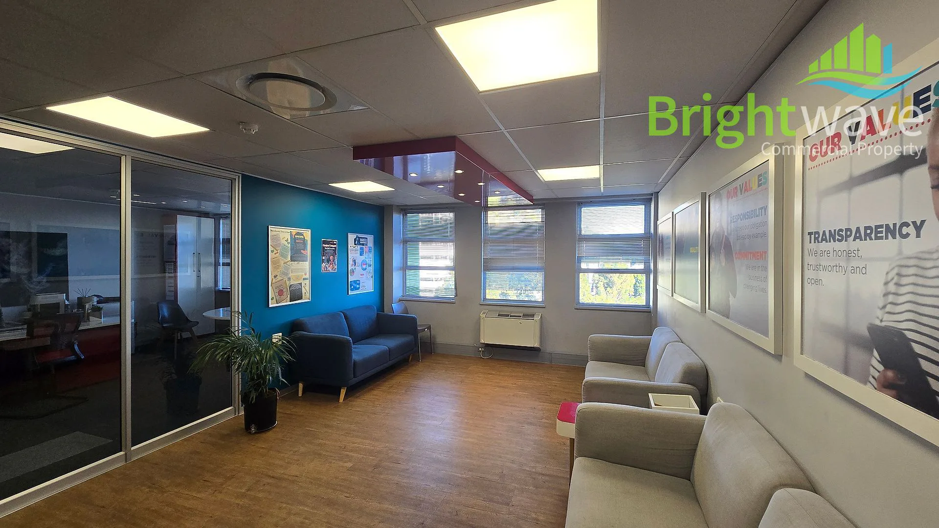 Open plan office area at MSK House