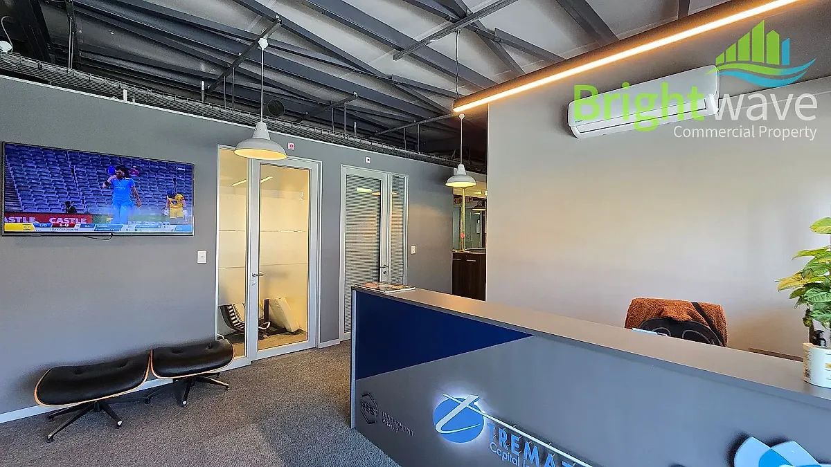 Open plan office area at North Wharf, Cape Town CBD