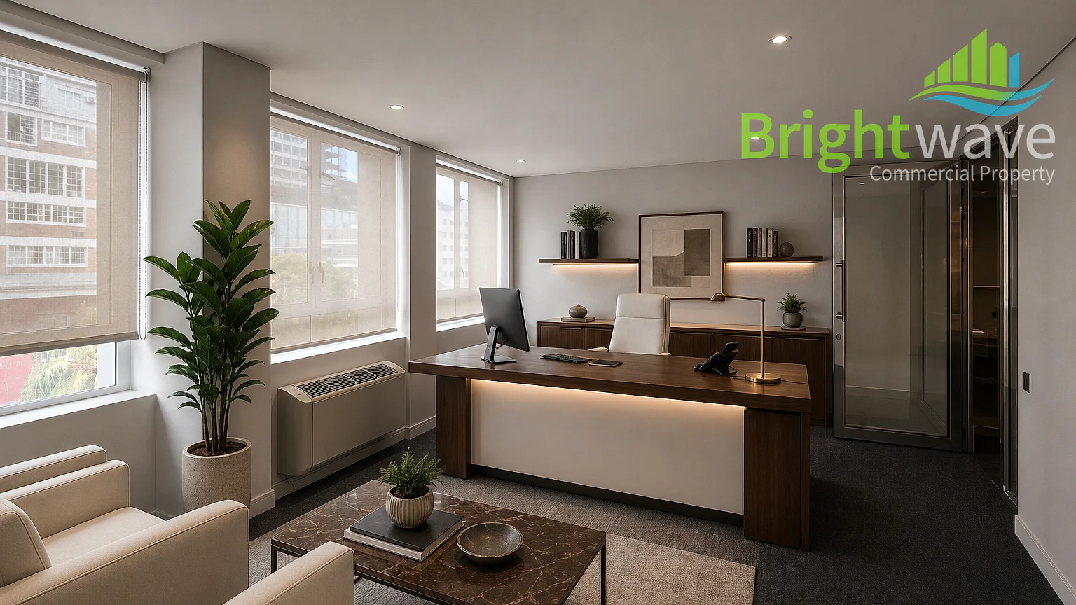 Open plan office area at The Block