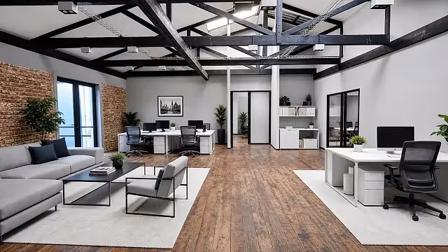 139 m2 office not available at Urban Hub in Cape Town CBD, open plan interior.