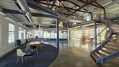 Open plan office area at 30 Keerom St, Velocity House, Cape Town CBD