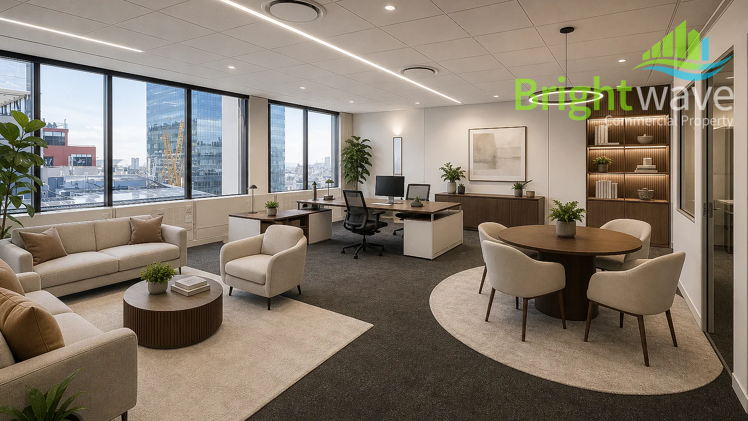 Open plan office area at 2 Long Street