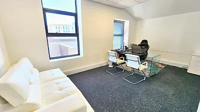Office layout at Bridgewater Studios, Century City